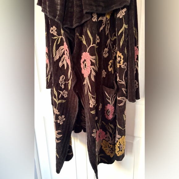 Johnny Was Sweater Biya Floral Embroidered Boho Duster Cardigan Wrap size Large - Picture 10 of 16